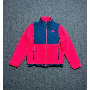 The North Face Denali Fleece Jacket Girl's Medium Pink Blue Long Sleeve Full Zip